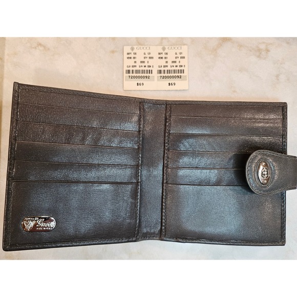 Gucci‎ Wallet Bifold Snap Closure Vintage Stripe Accent Made in Italy - Picture 5 of 16